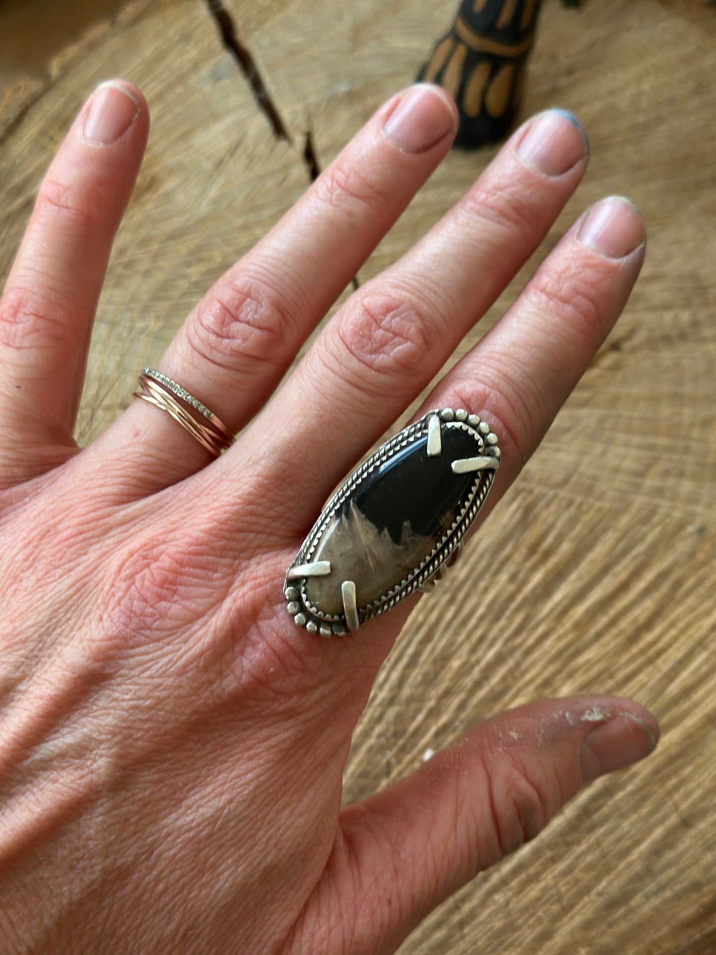 Fossilized Palm Root Ring