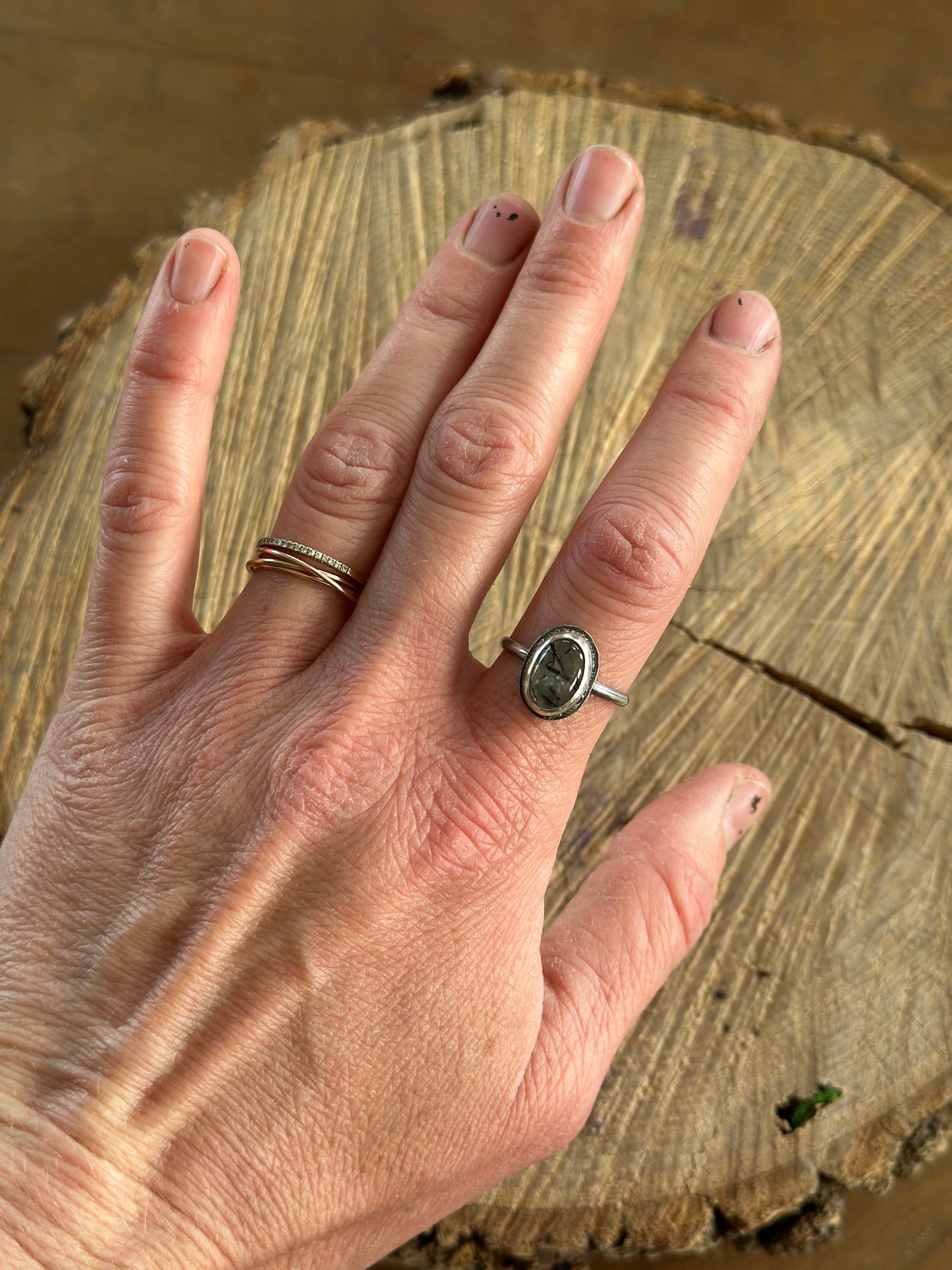 Rutilated Quartz Stacker Ring