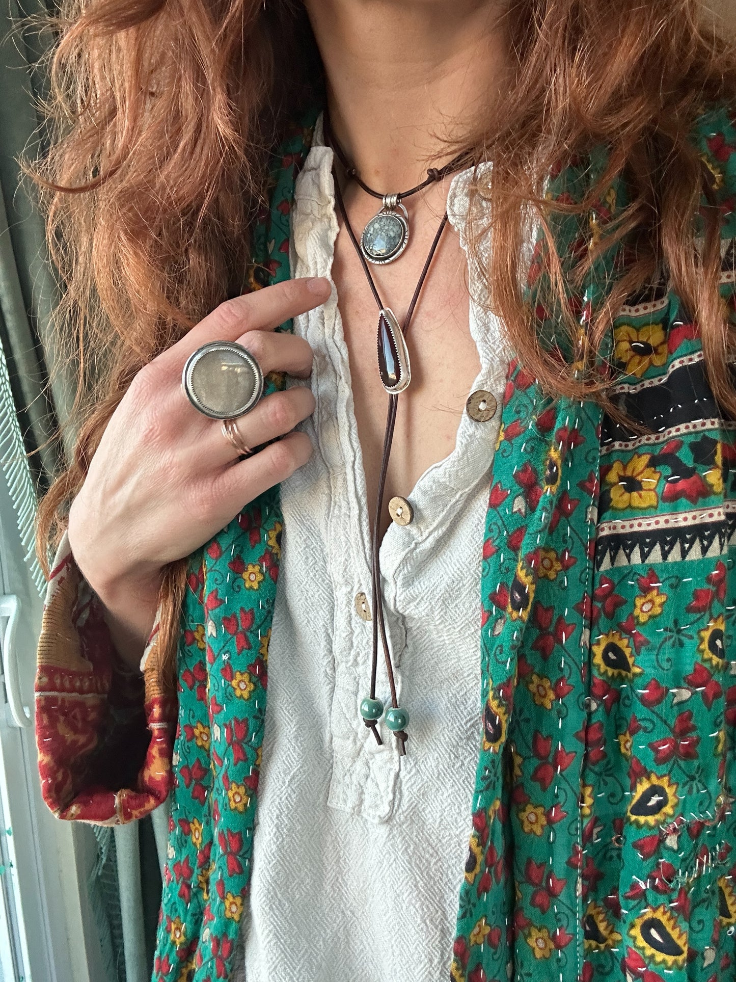 Agate slide necklace