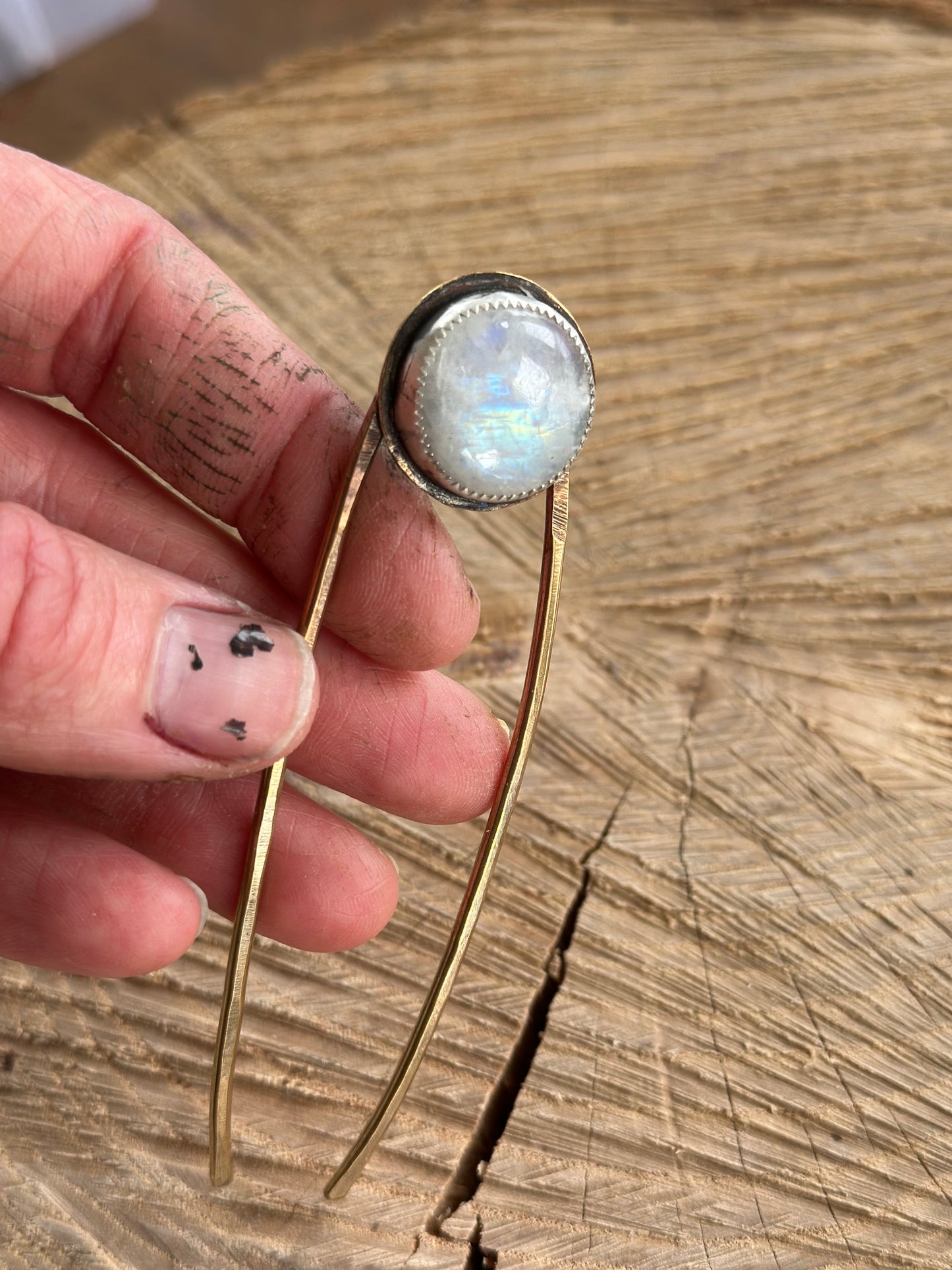 Moonstone hair pin