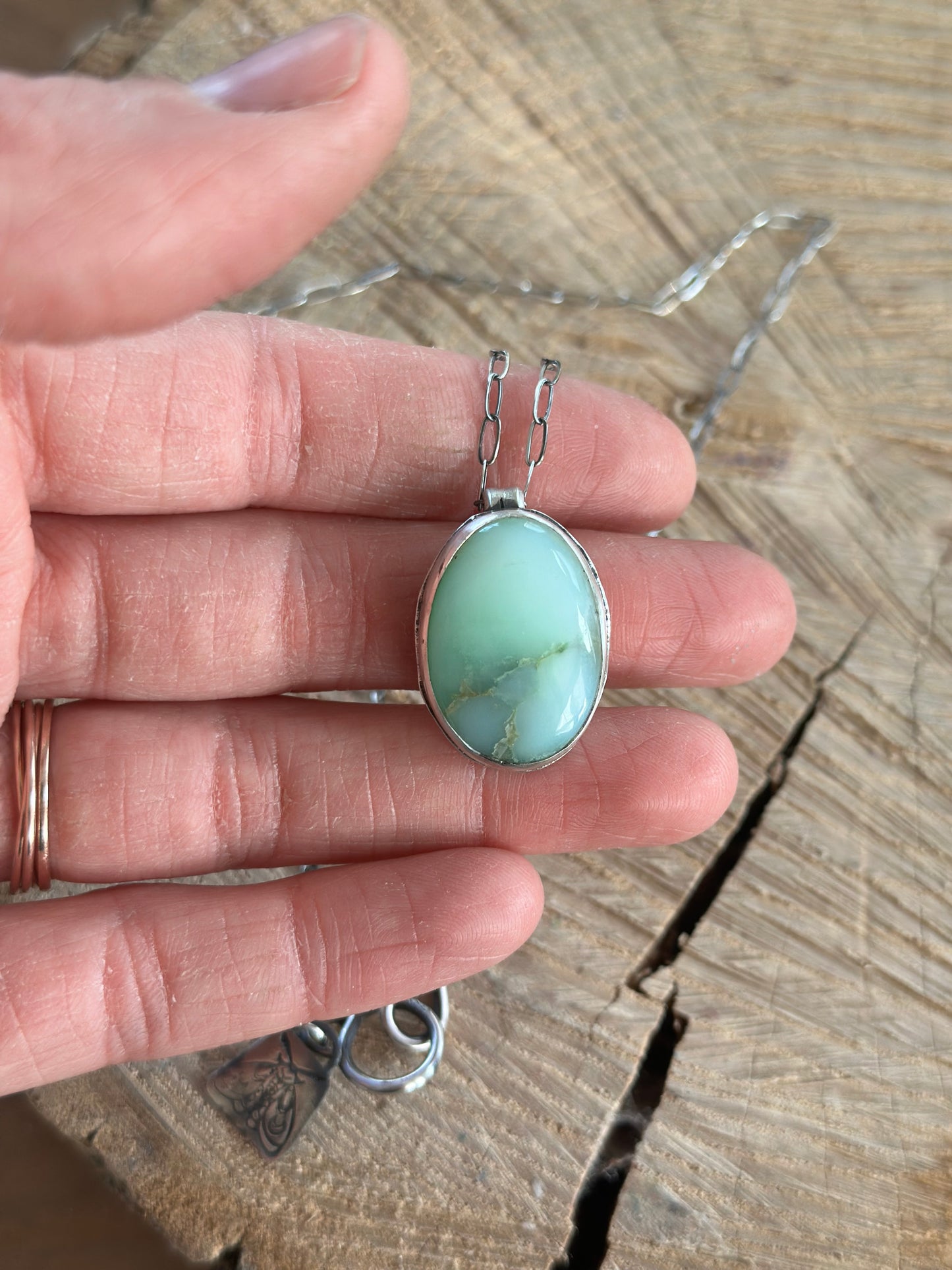 Chrysoprase pendant necklace