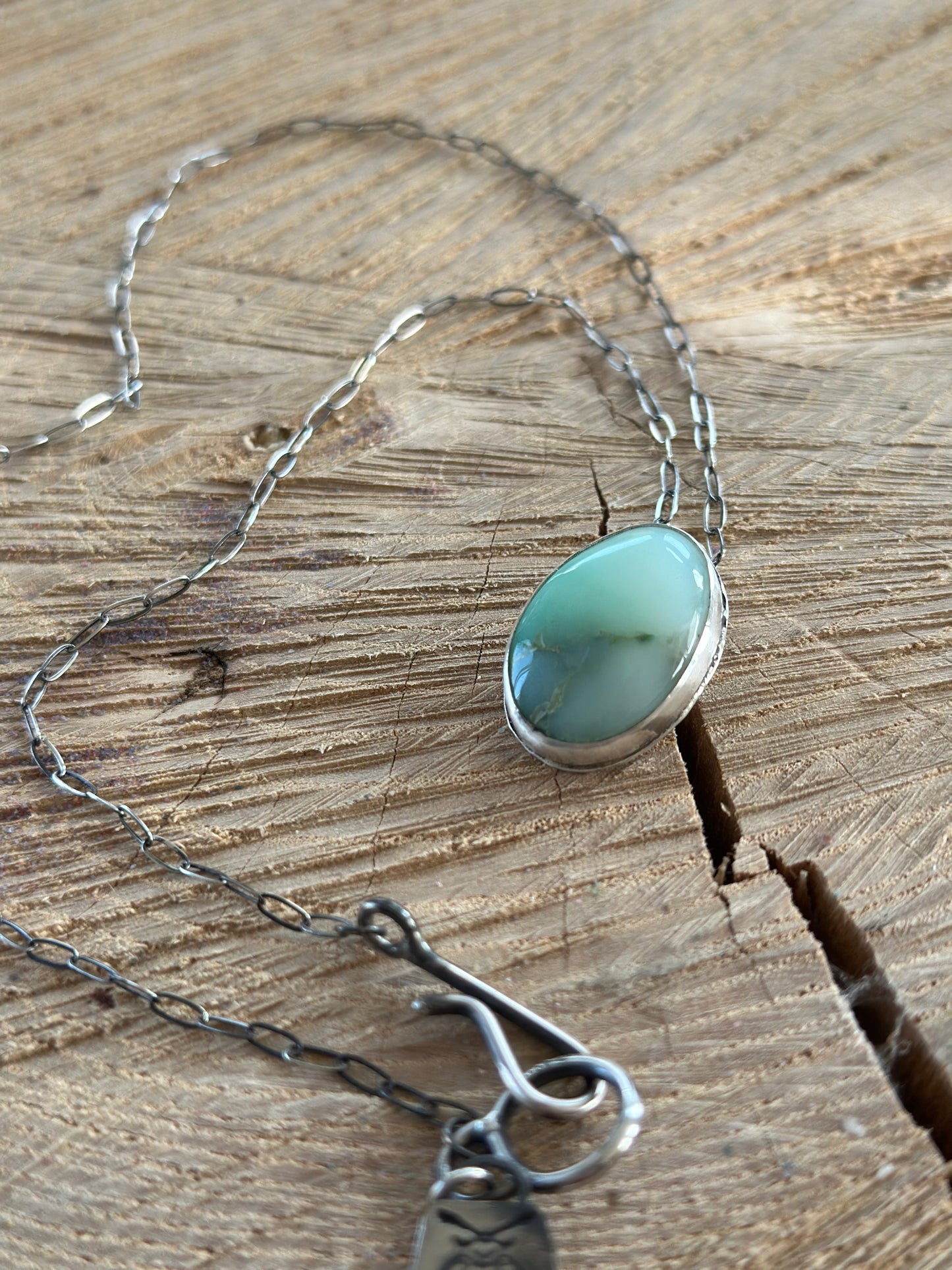 Chrysoprase pendant necklace