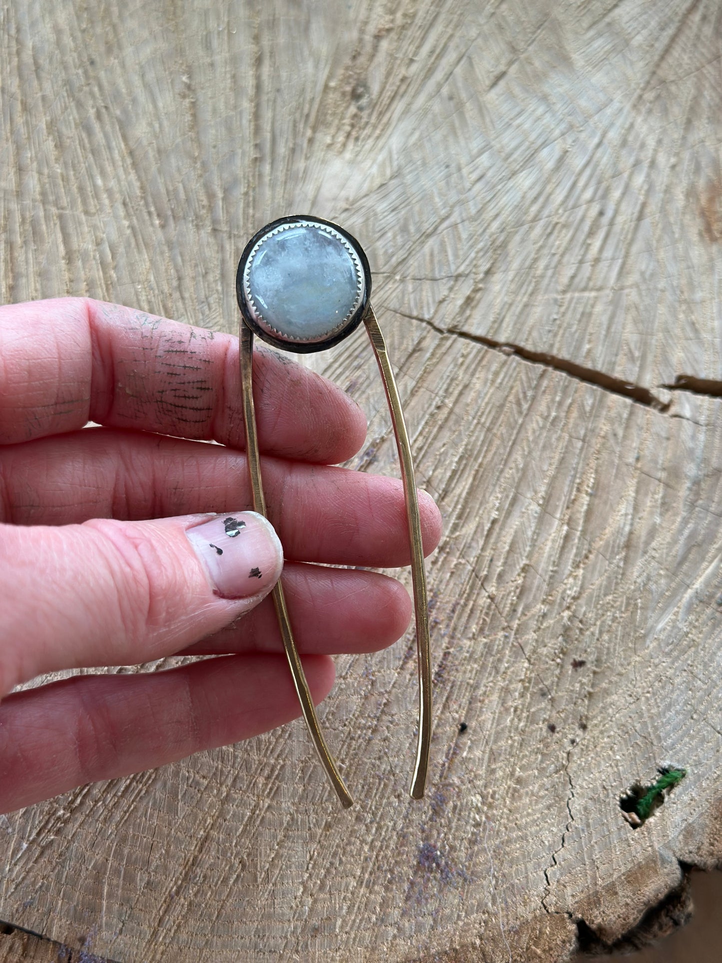 Moonstone hair pin