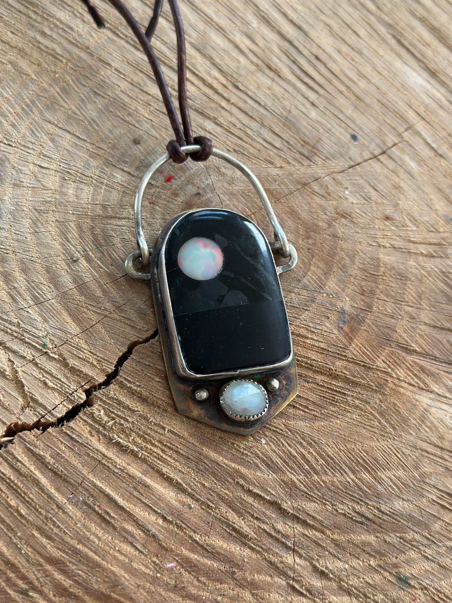 Mixed Metal Moonlight Pendant
