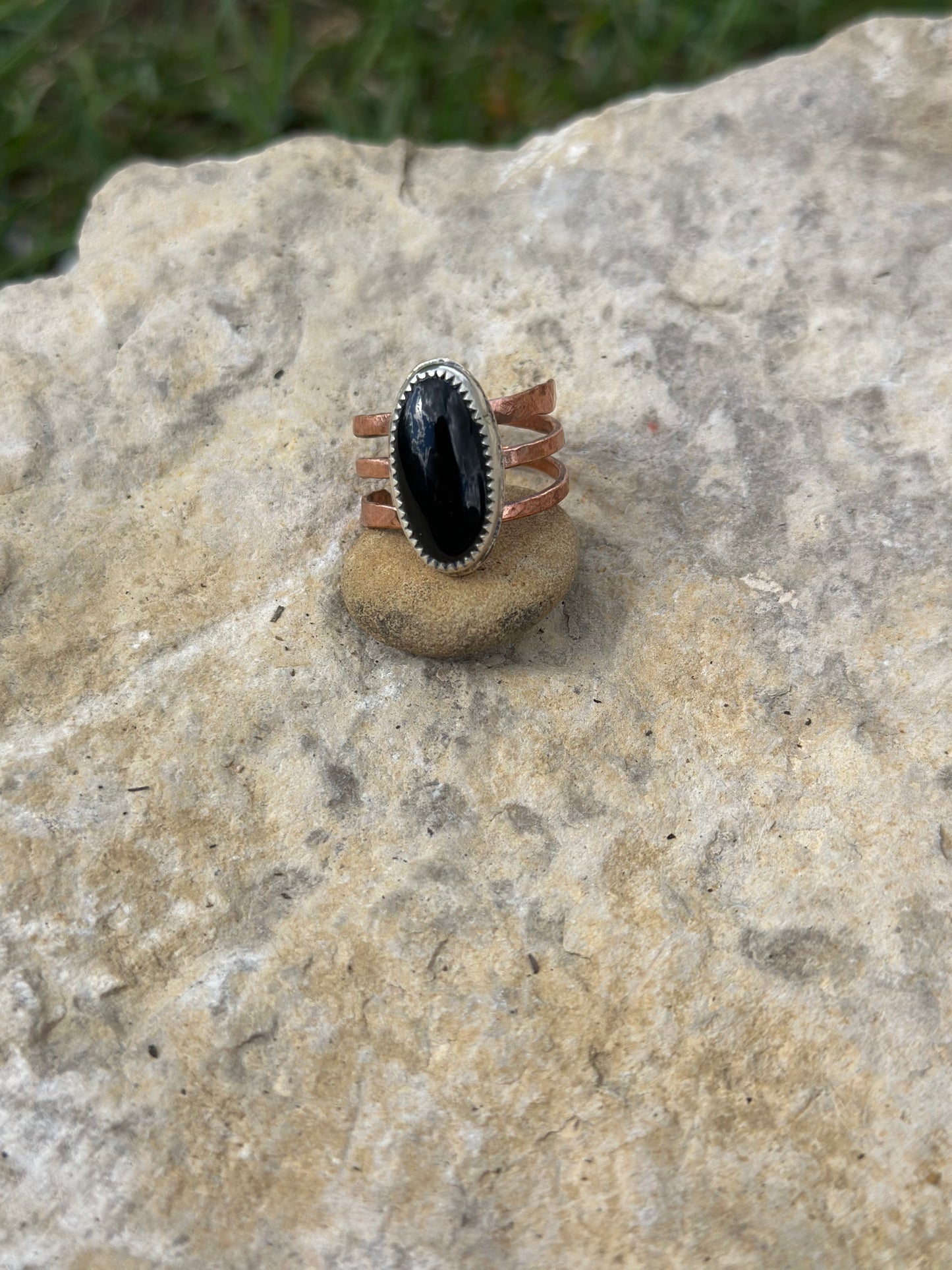 Black Onyx Adjustable Ring