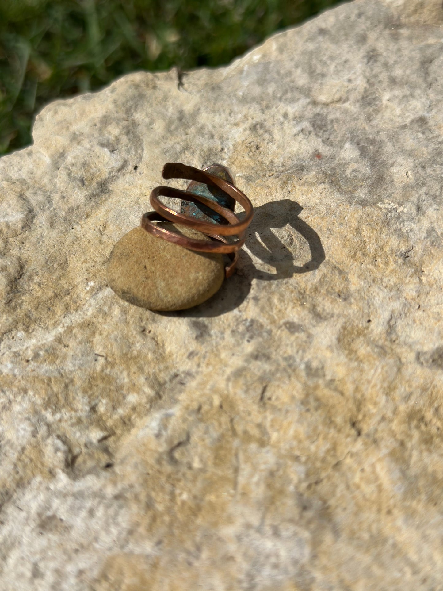 Seashell Mixed Metal Adjustable Ring