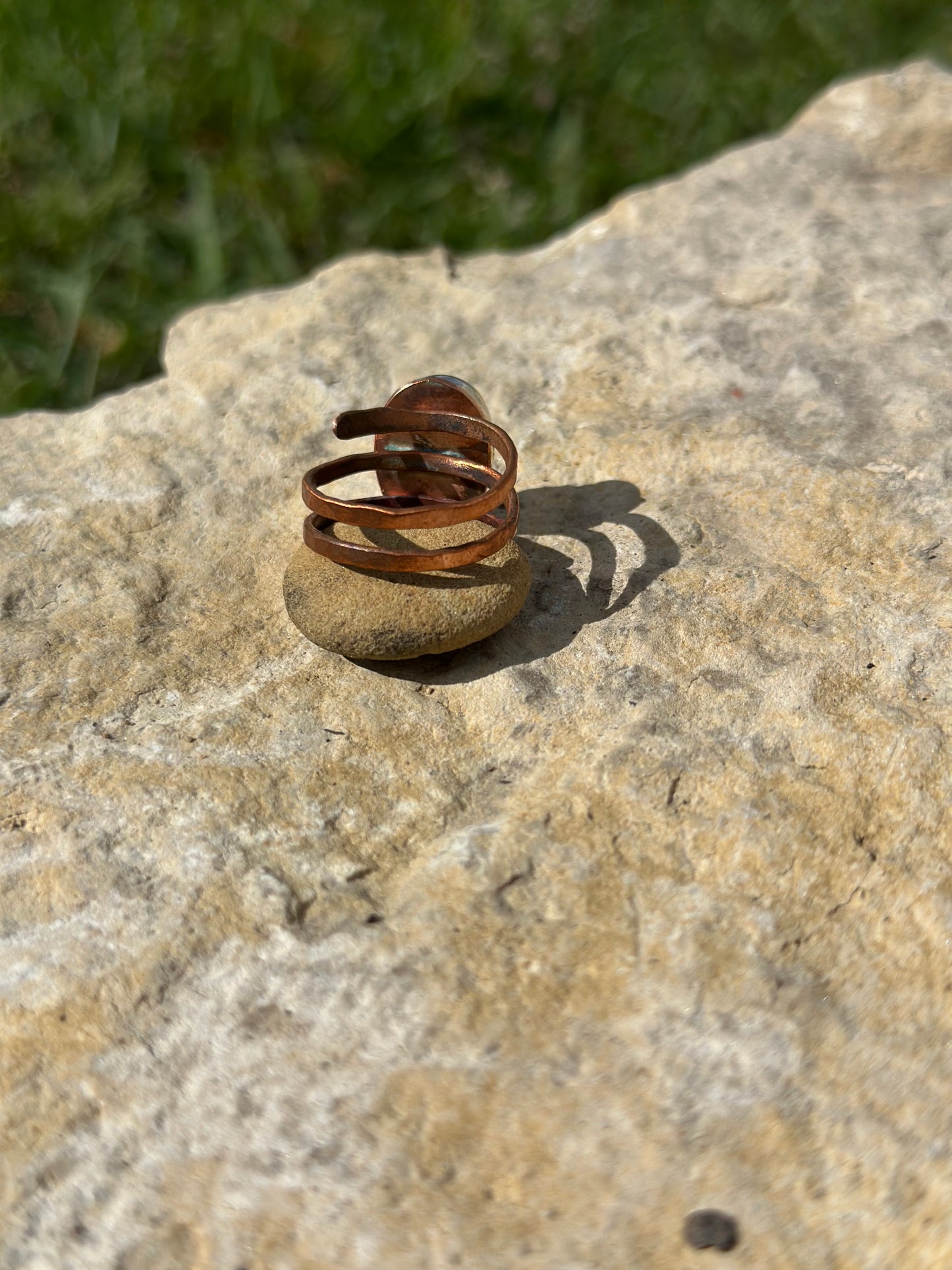 Amethyst Mixed Metal Adjustable Ring