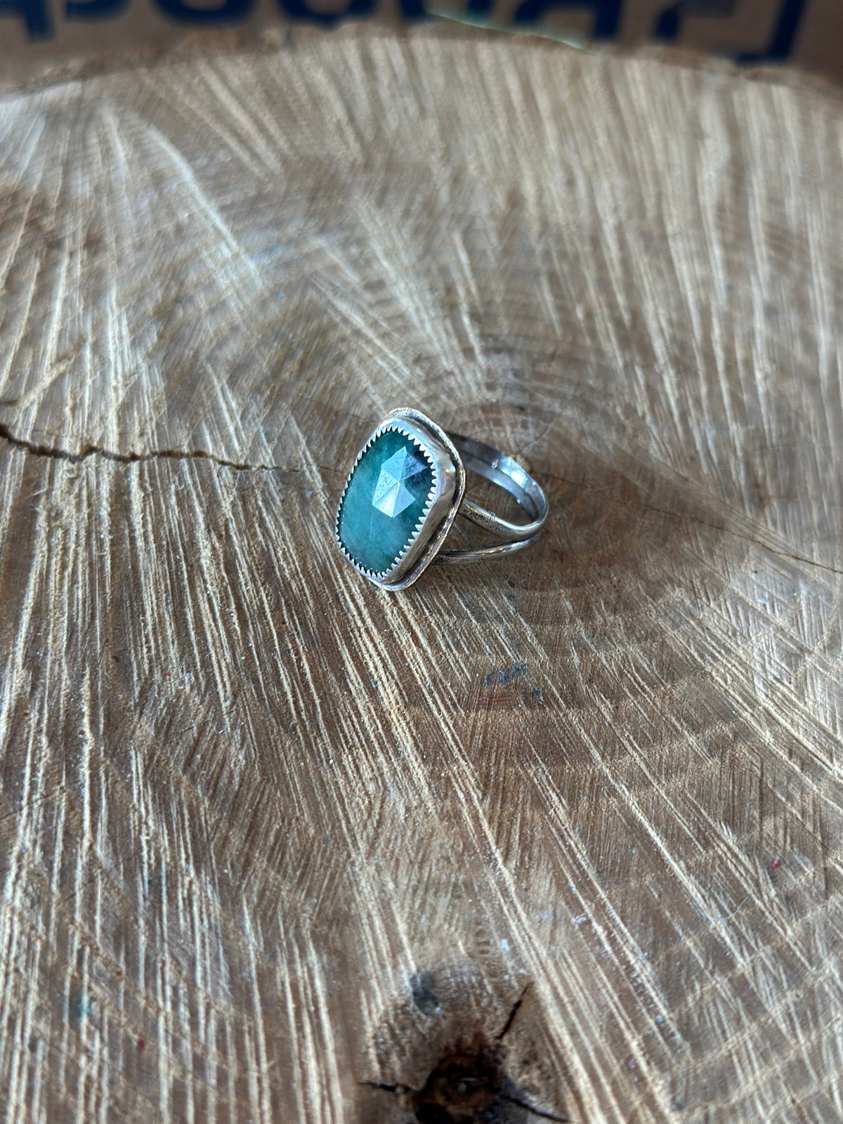 Emerald Mixed Metal Ring