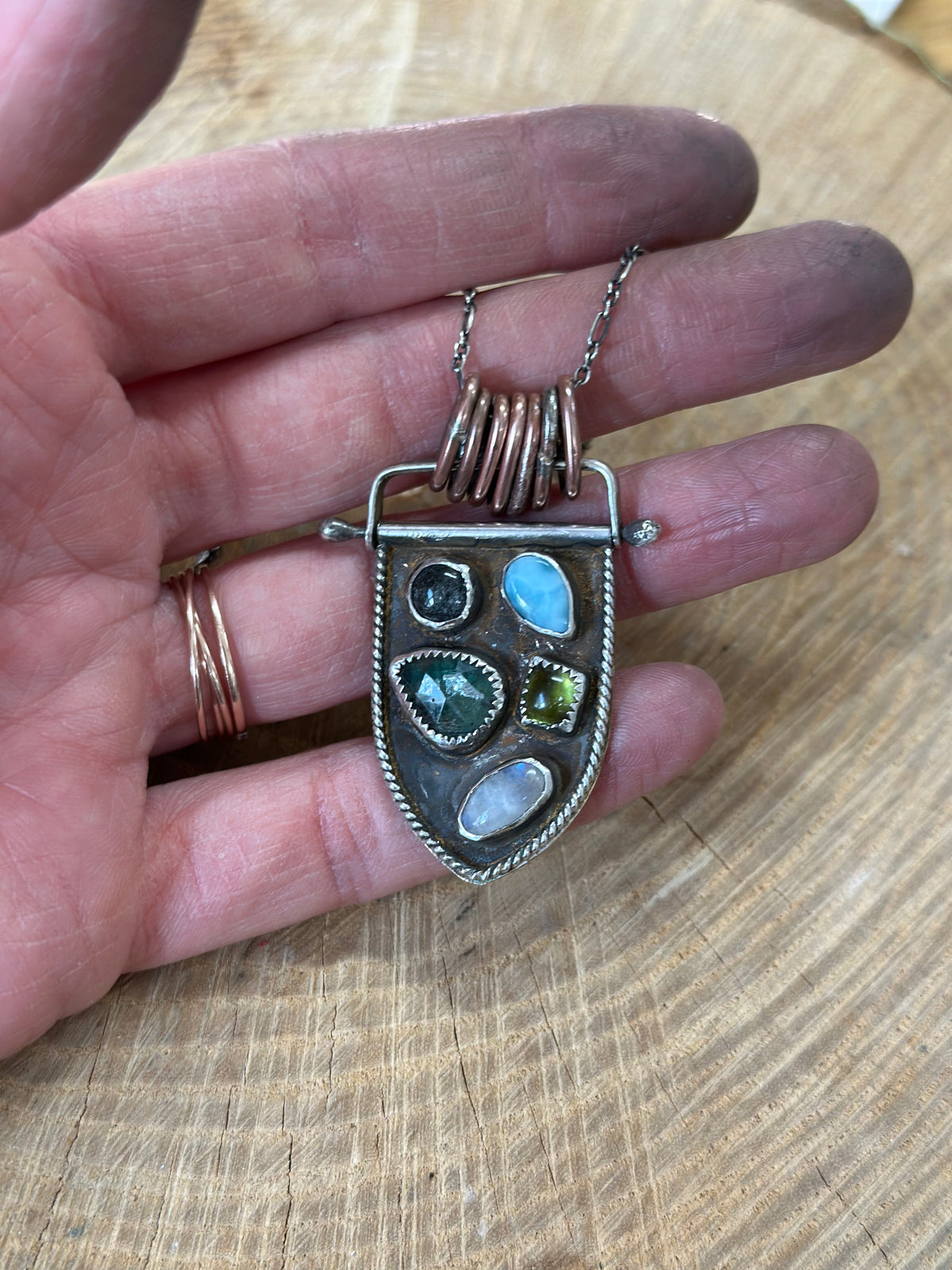 Mosaic Mixed Metal Necklace