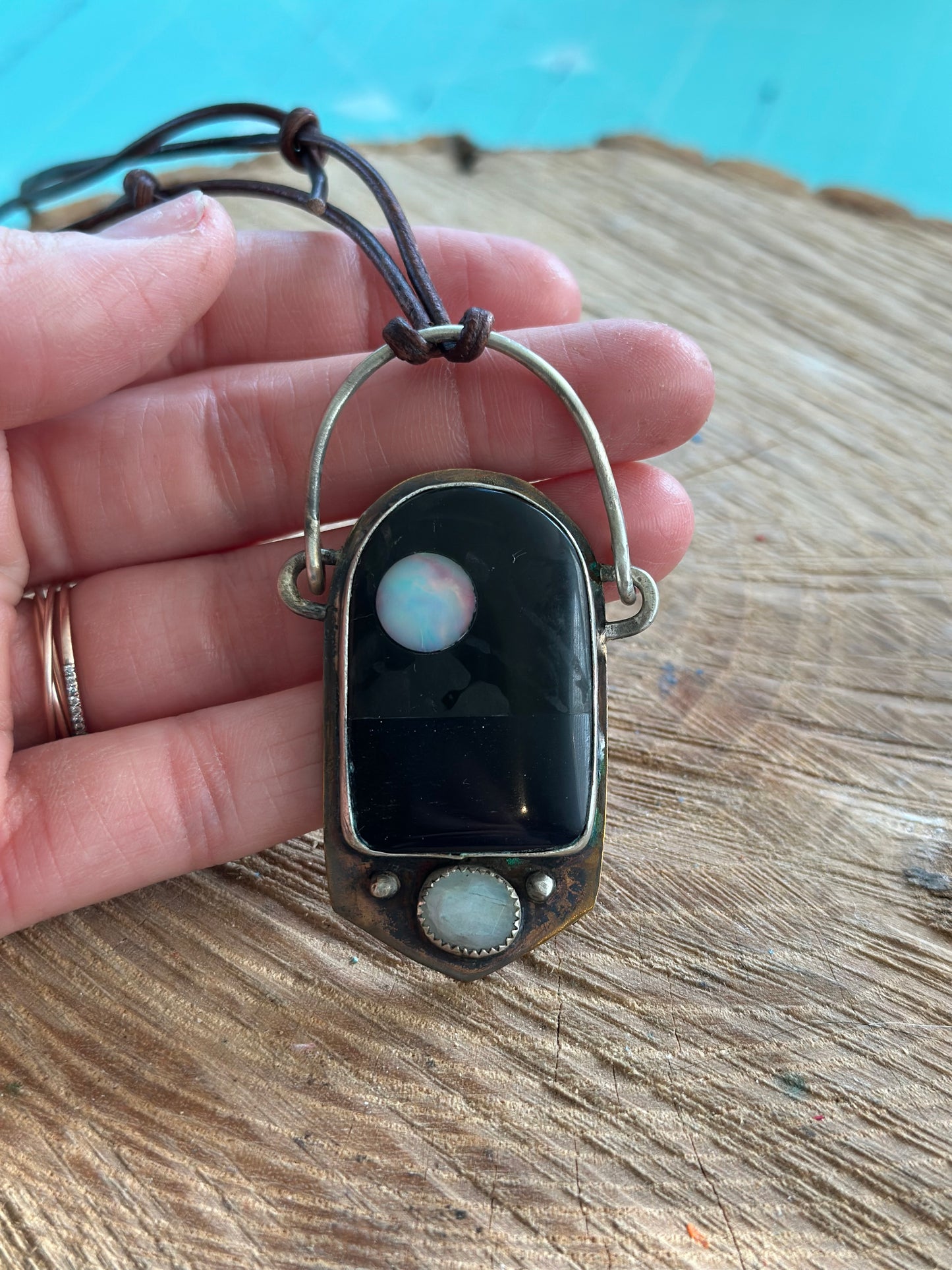 Mixed Metal Moonlight Pendant