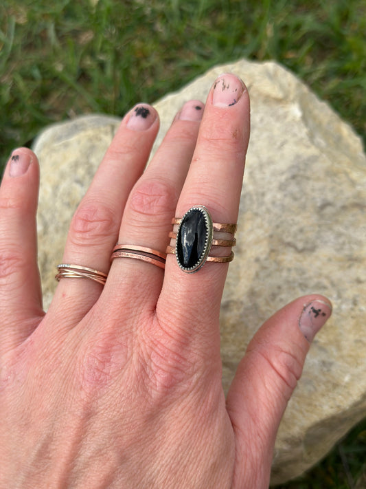 Black Onyx Adjustable Ring