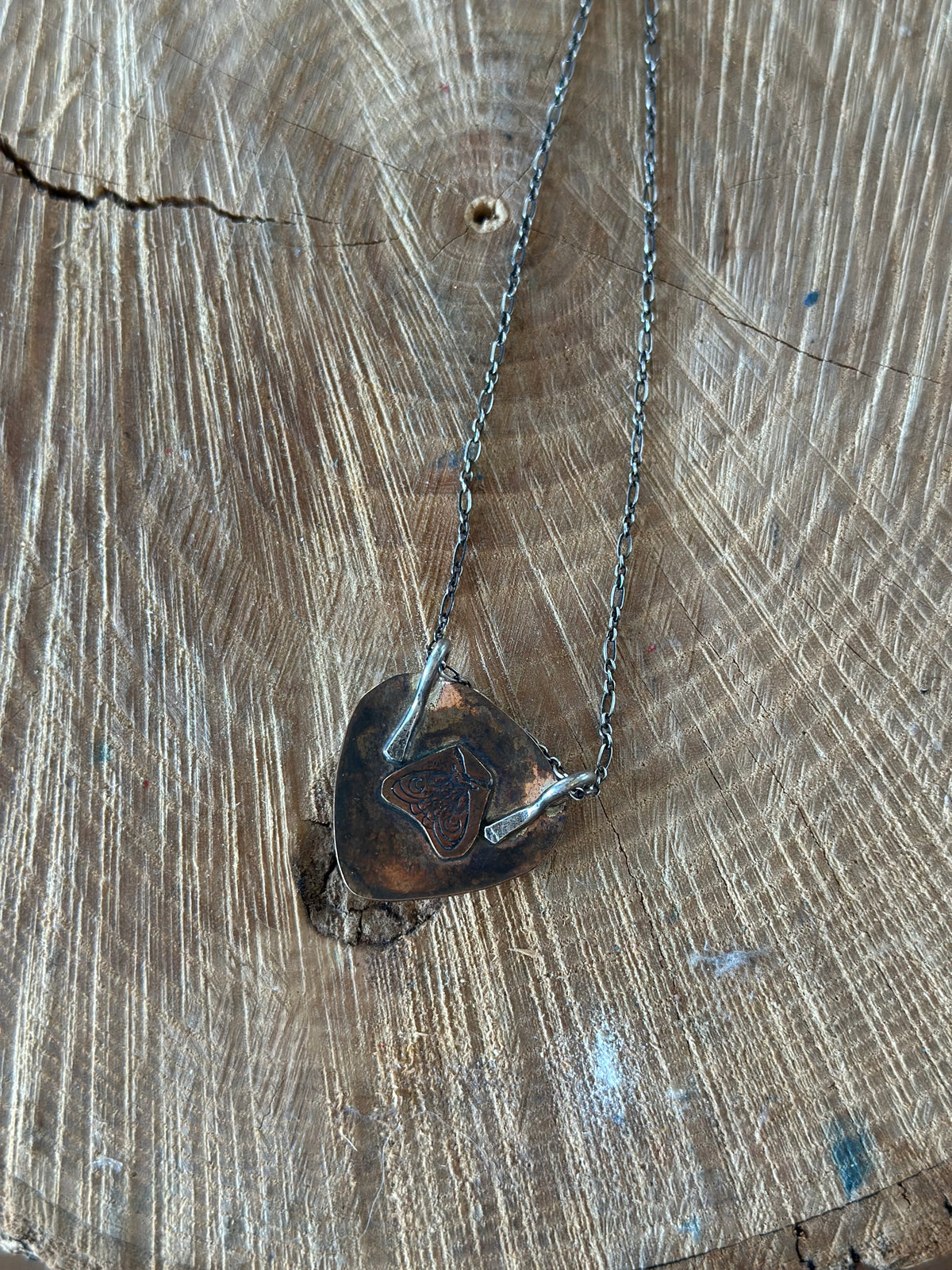 Dendritic Agate Mixed Metal Necklace