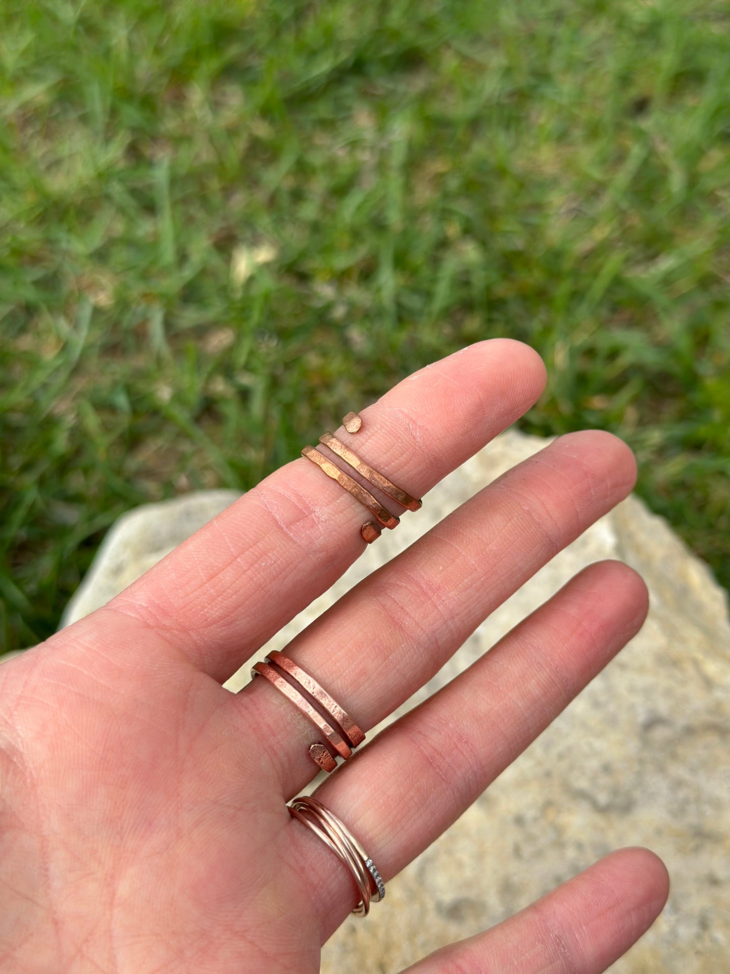 Turquoise Adjustable Mixed Metal Ring
