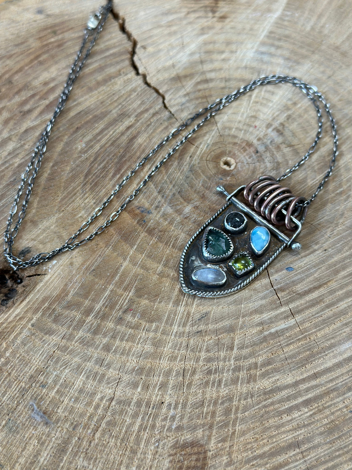Mosaic Mixed Metal Necklace