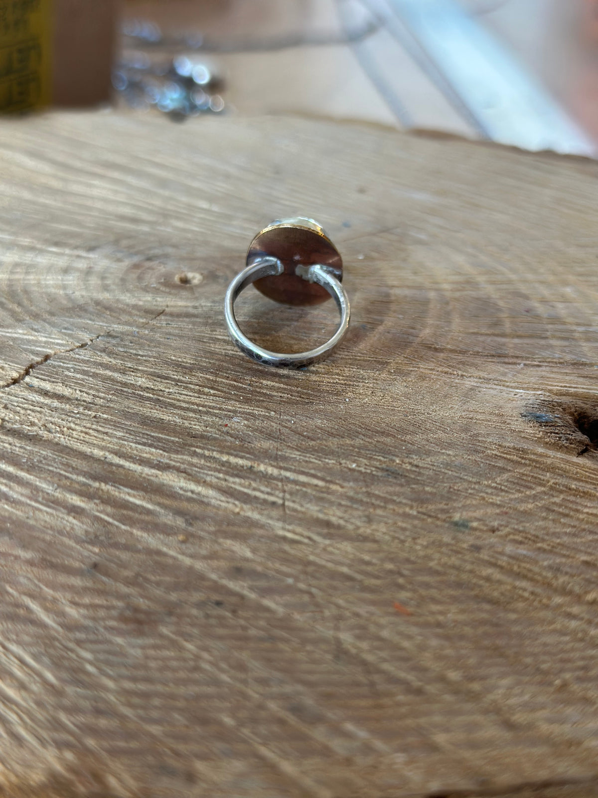 Red Carnelian Mixed Metal Ring