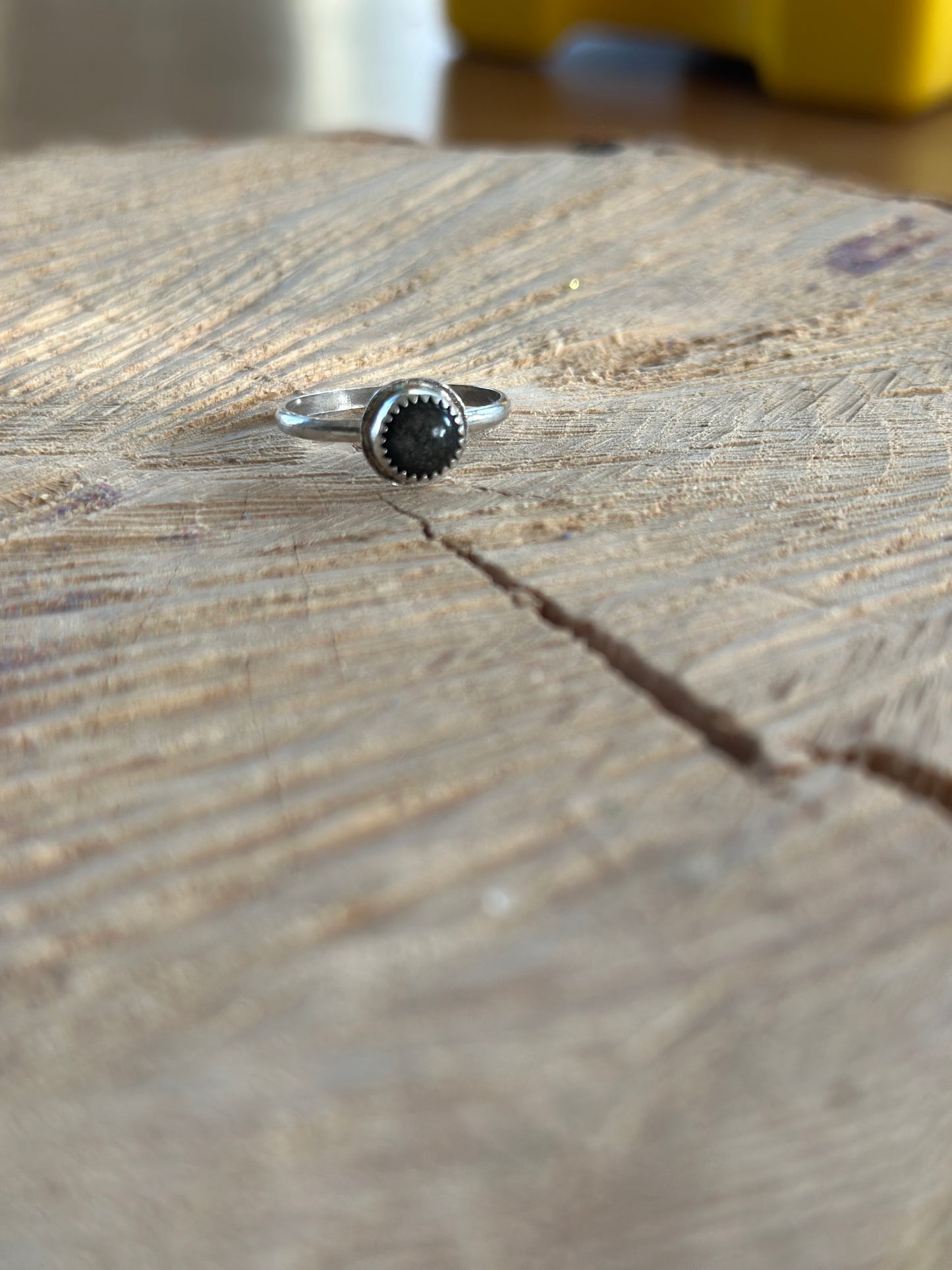 Golden Sheen Obsidian Stacker Ring