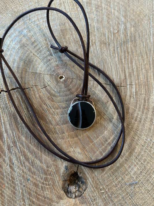 Obsidian Pendant Necklace