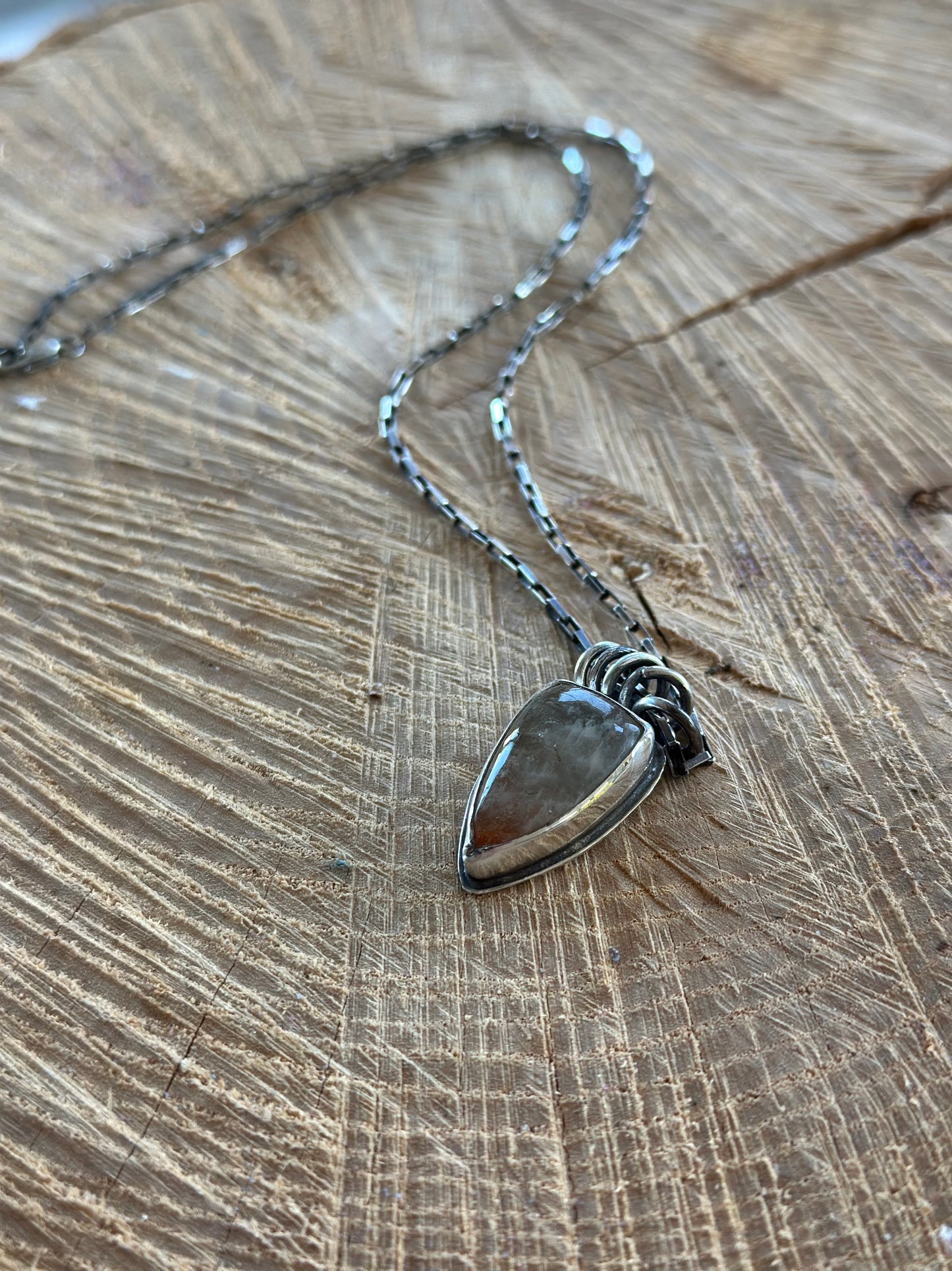 Sunstone in Aquamarine Pendant Necklace