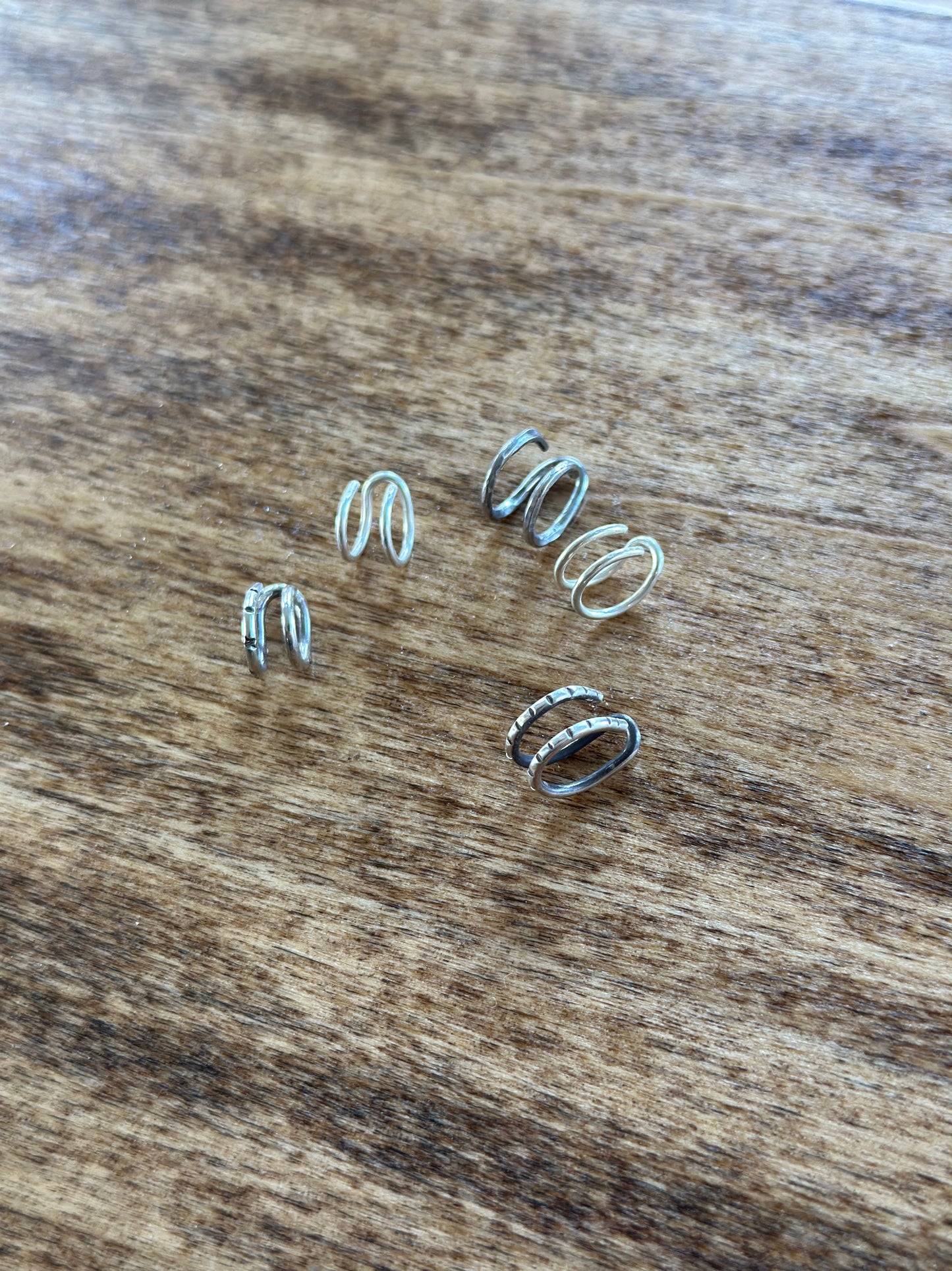 Sterling silver double nose cuff
