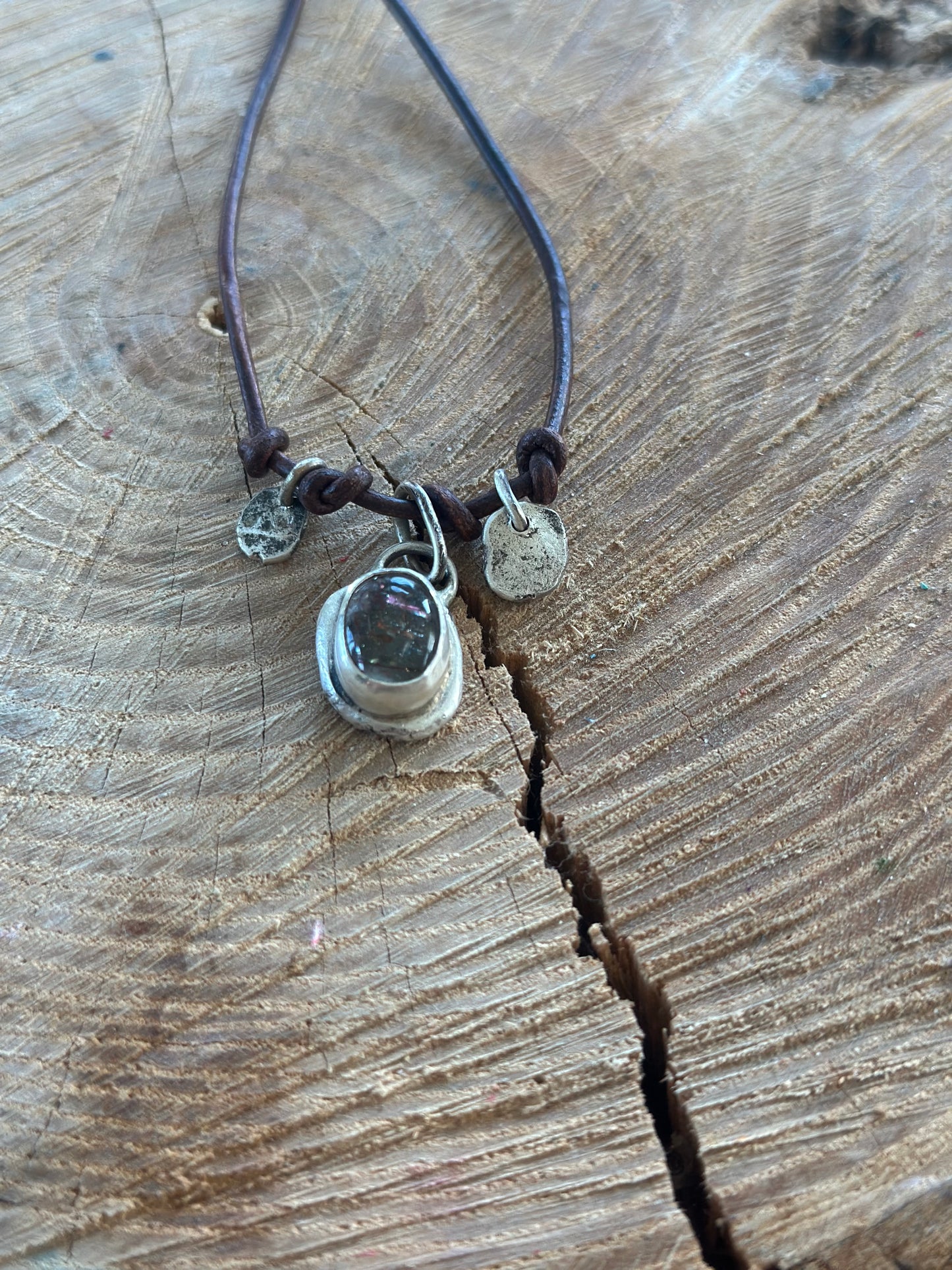 Aquamarine with Sunstone Layering Charm Necklace