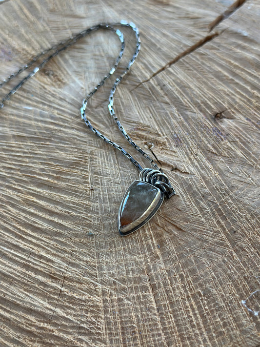 Sunstone in Aquamarine Pendant Necklace