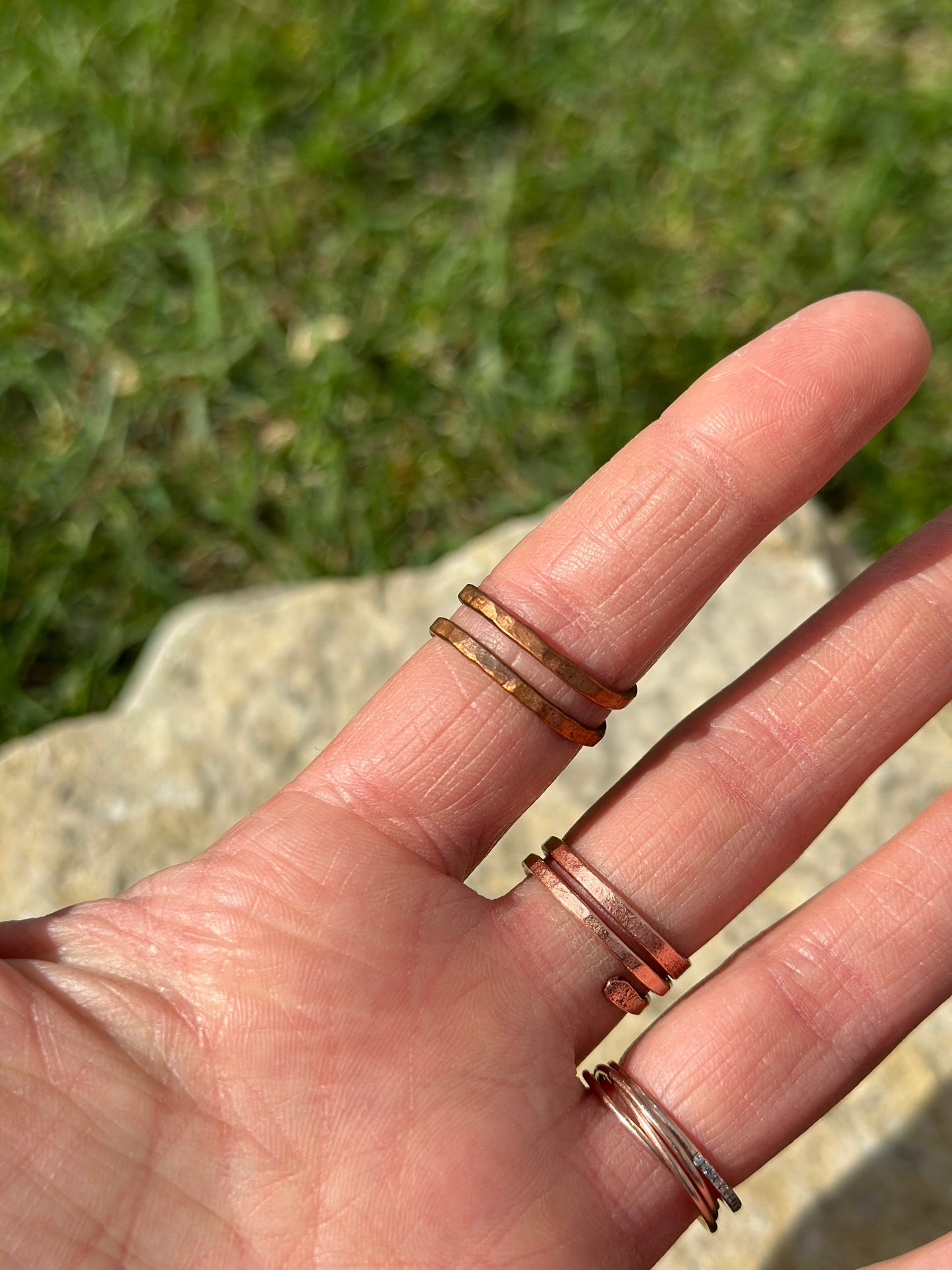 Amethyst Mixed Metal Adjustable Ring