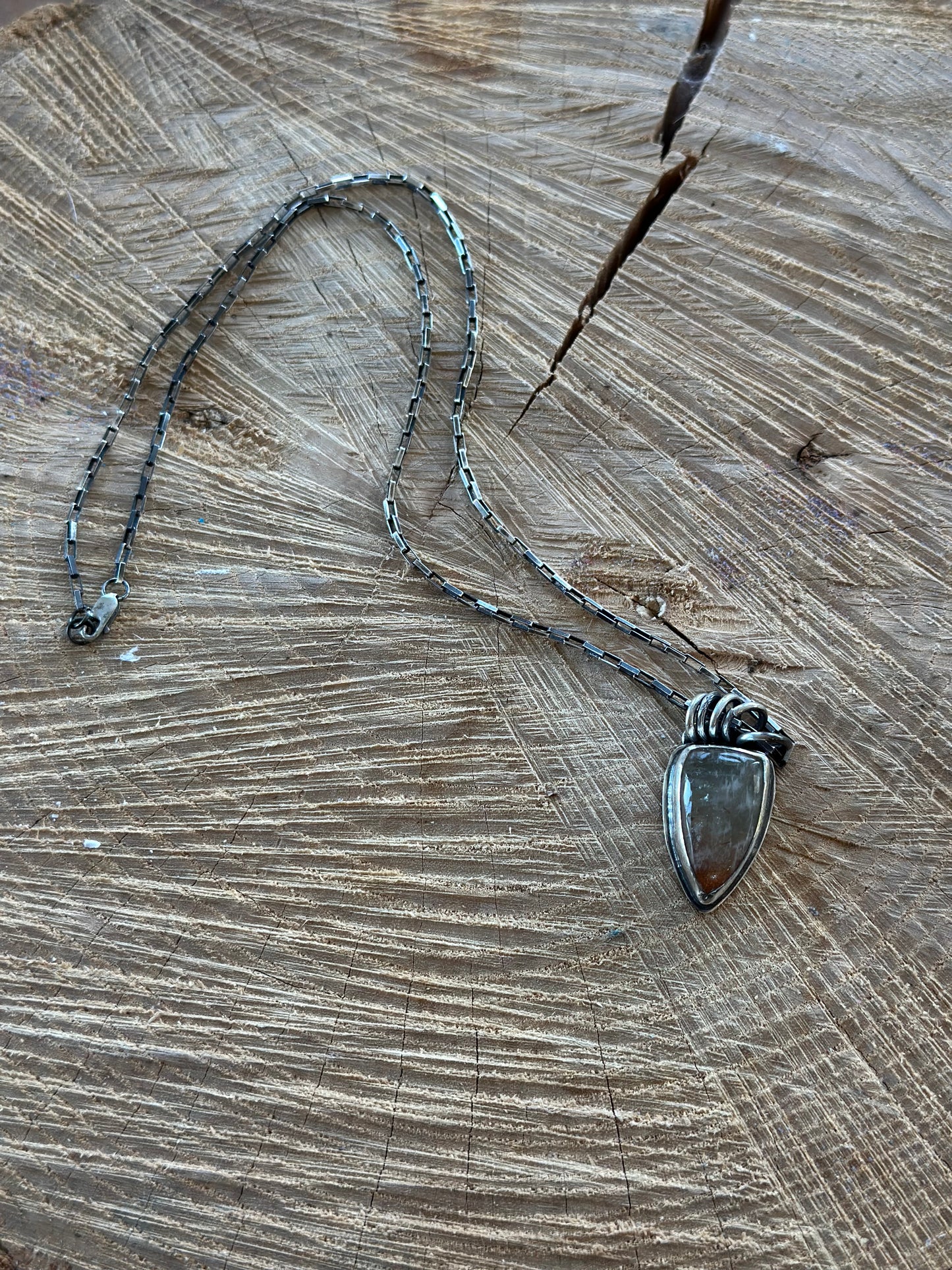 Sunstone in Aquamarine Pendant Necklace