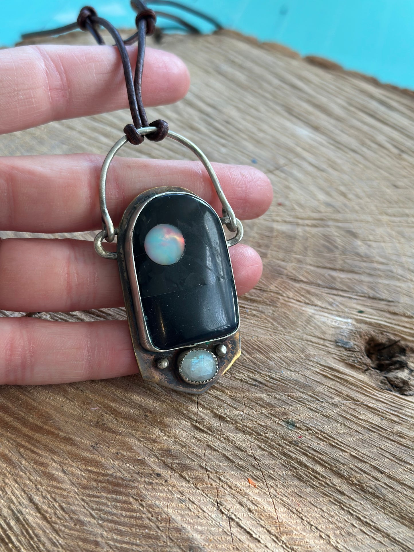 Mixed Metal Moonlight Pendant