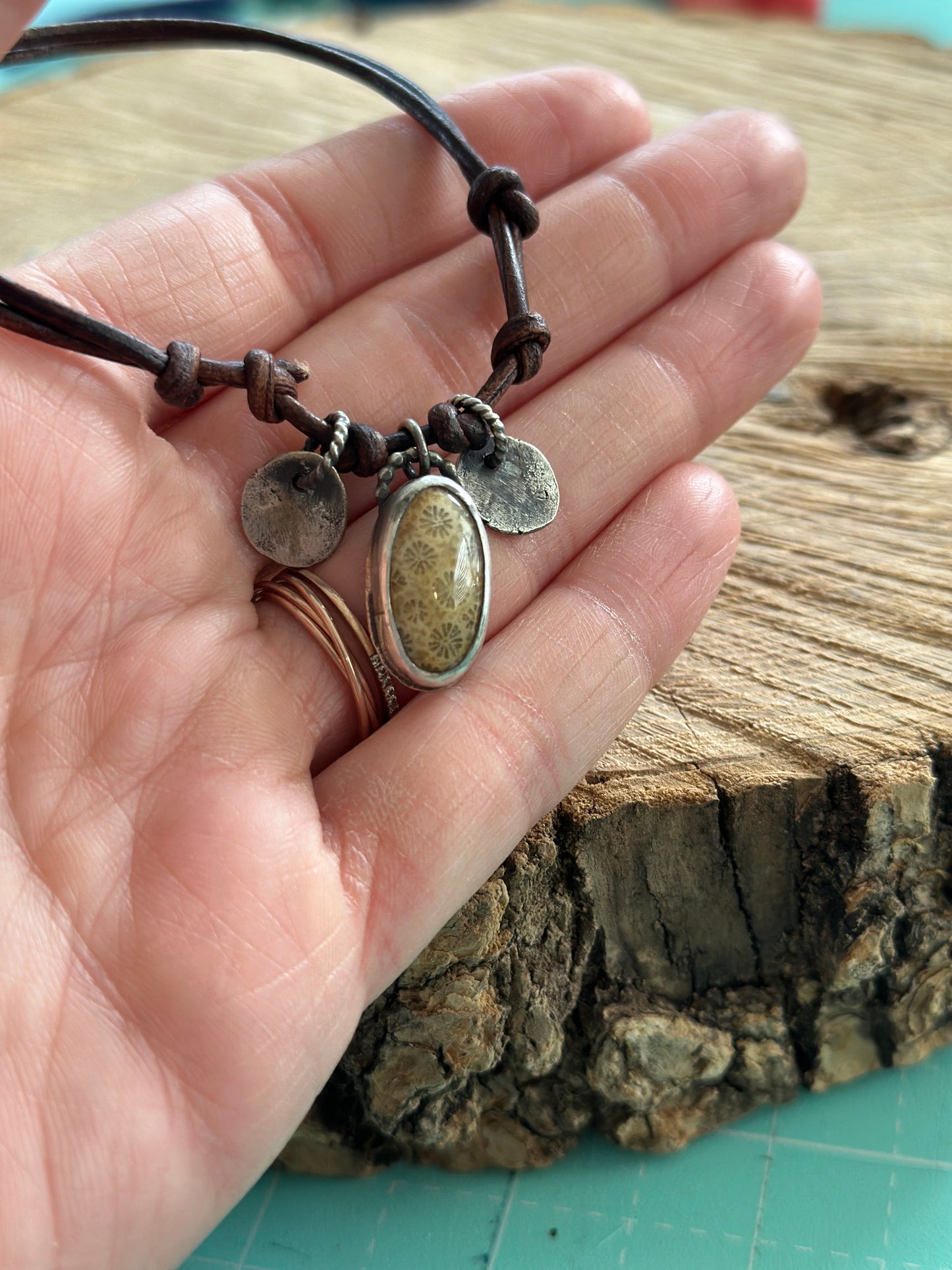 Fossil Coral Stacking Bracelet