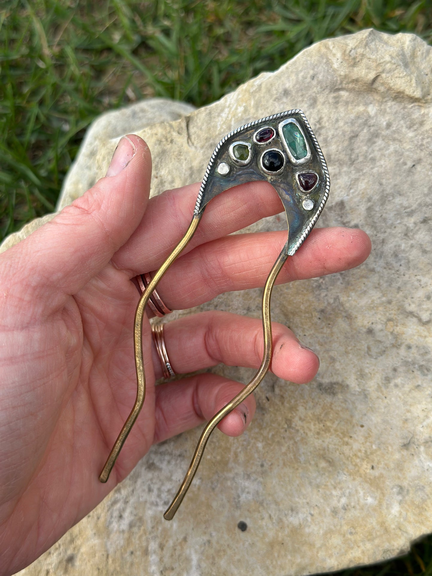 Mosaic Statement Hair Pin