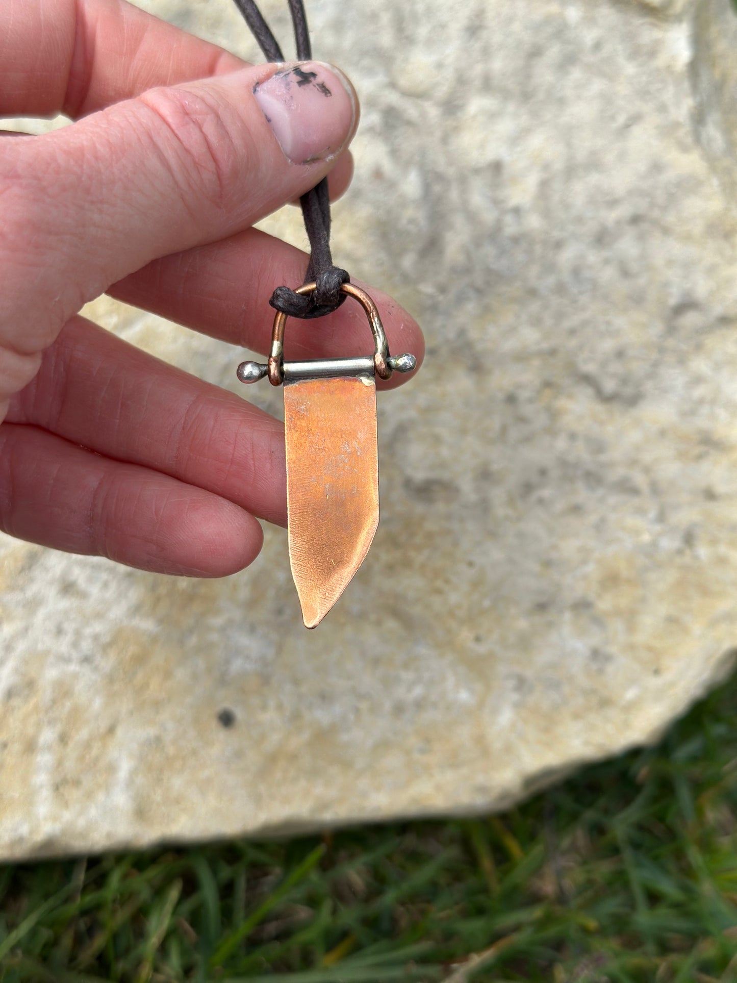 Mixed Metal Kinetic Leaf Pendant