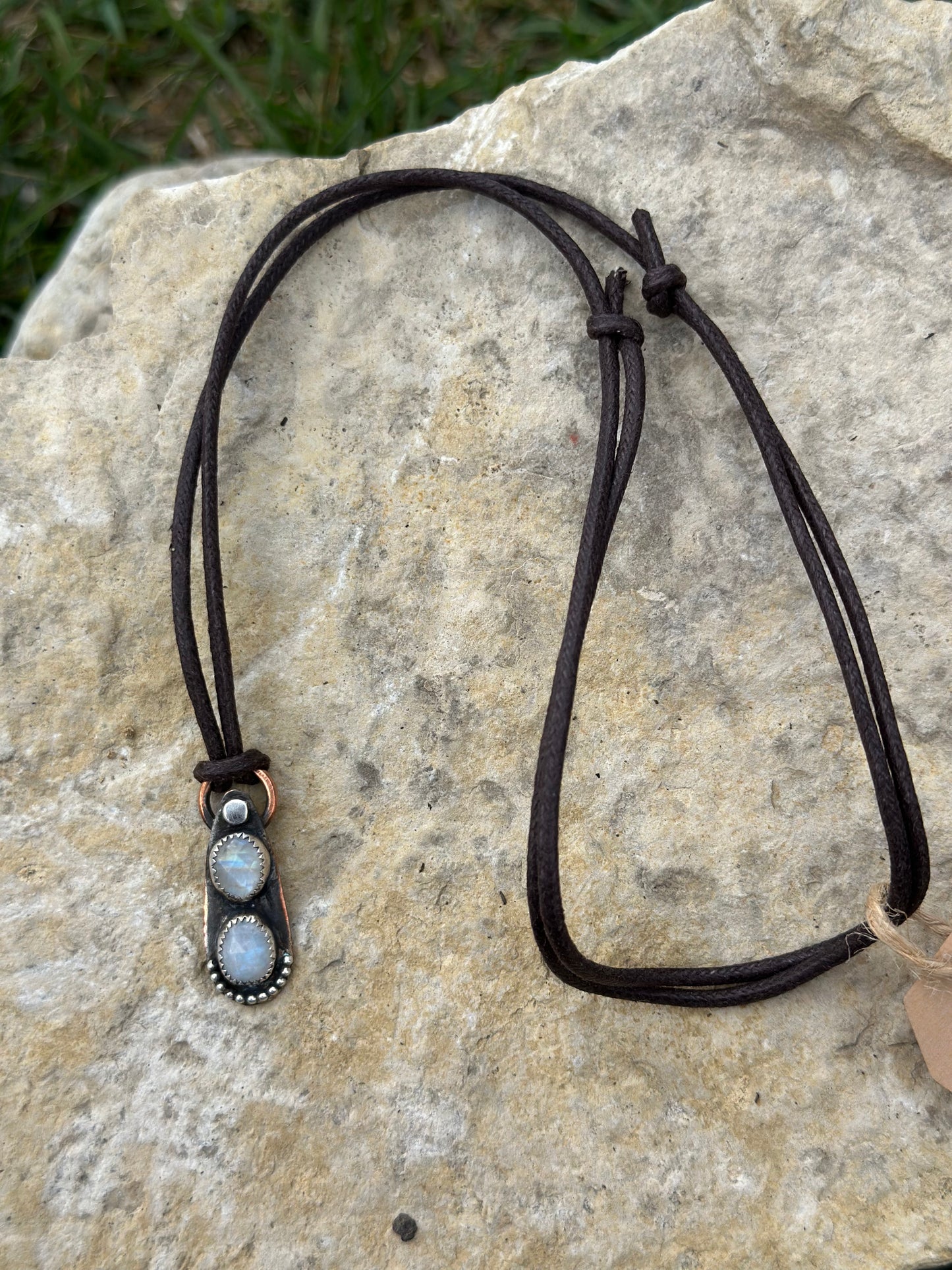Mixed Metal Moonstone Pendant