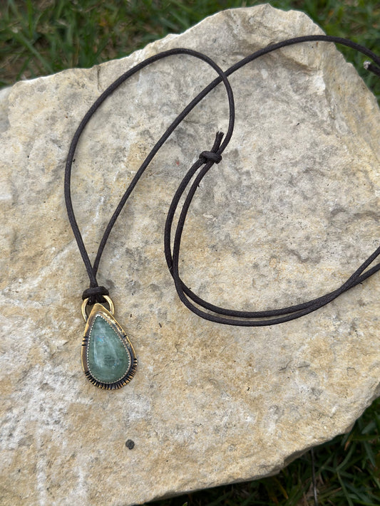 Aquamarine Mixed Metal Necklace