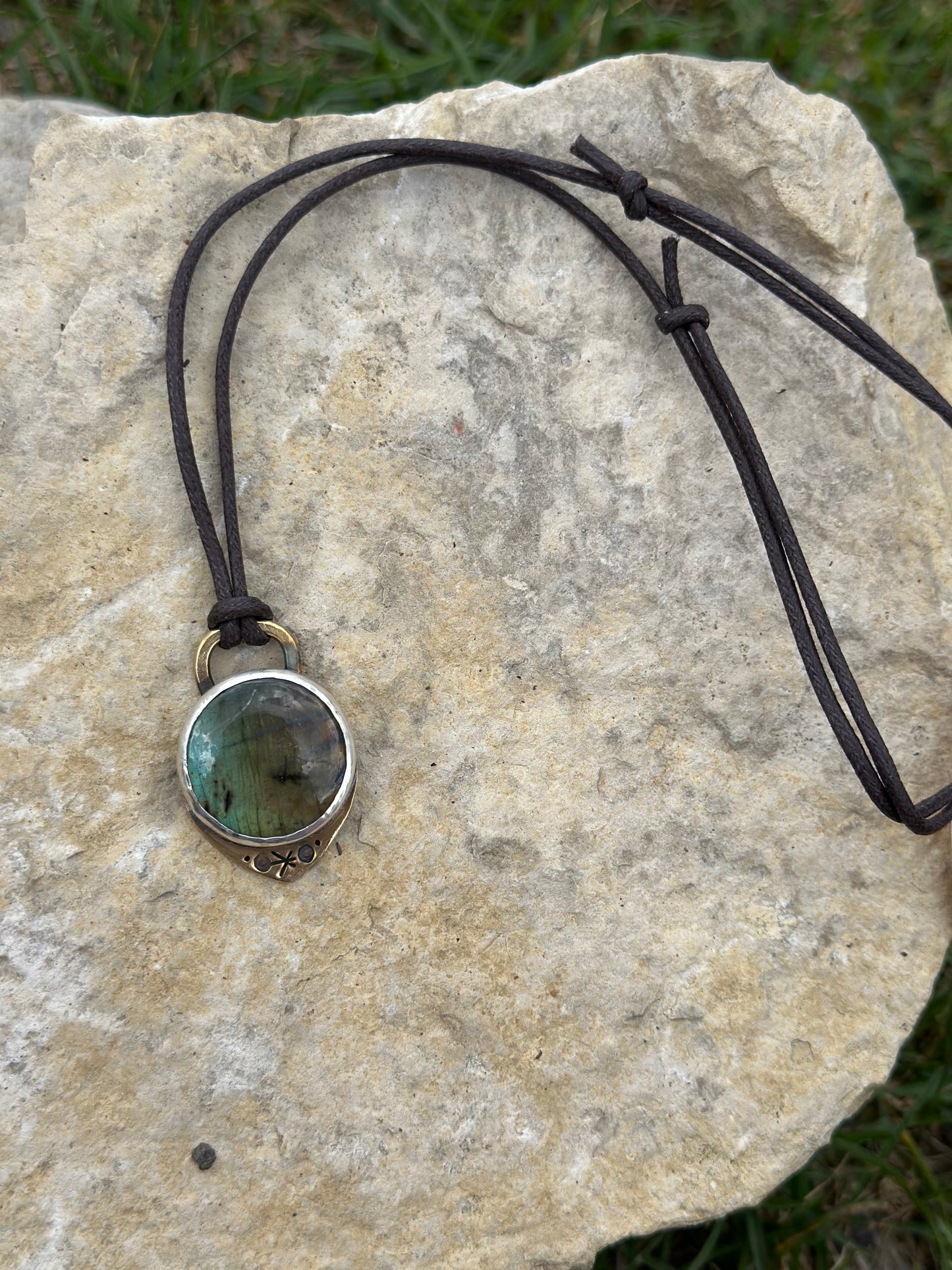 Labradorite Mixed Metal Pendant