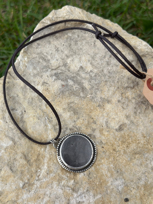 Silver Sheen Obsidian Mixed Metal Necklace