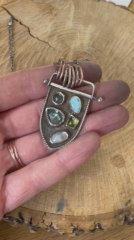 Mosaic Mixed Metal Necklace